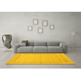 thumbnail image 3 of Ahgly Company Machine Washable Indoor Round Abstract Yellow Contemporary Area Rugs, 6' Round, 3 of 4
