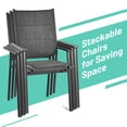 thumbnail image 4 of Gymax 10PCS Stackable Patio Dining Chair Aluminum Armchair w/ Cotton Padded Seat, 4 of 7