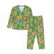 thumbnail image 1 of Balery Pineapple Conjunto de Pijama con Estampado para Mujer, Conjunto de Dos Piezas con Manga Larga, Ropa de Dormir Suave con Bolsillos, Pijamas Cómodos-Medium, 1 of 7