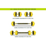 ProsourceFit Adjustable Dumbbells and Barbell Set, 55LB