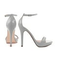 thumbnail image 4 of YDN Women Sexy Single Strap Open Toe Stiletto High Heel Sandals Ankle Strap Platform Pumps Dress Shoes Size 12 Grey, 4 of 5