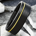 thumbnail image 2 of Wedding Band Rings Tungsten Carbide Black Brushed Offset Guitar String Ring for Men, 2 of 8