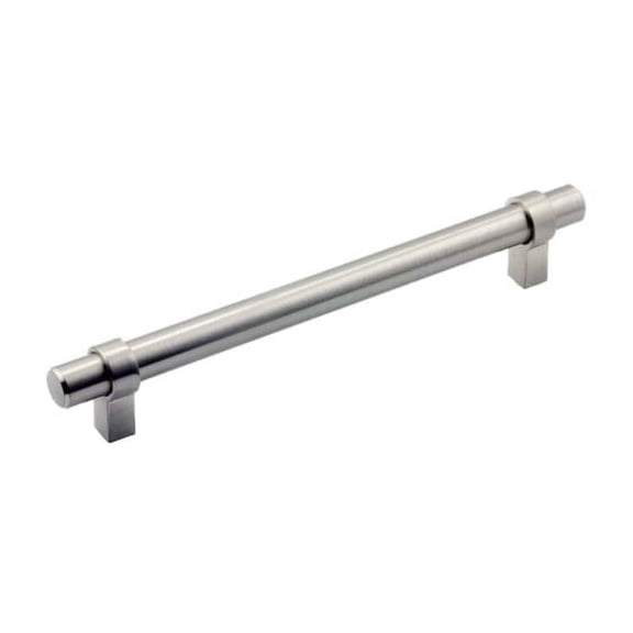 Rok Euro Loop Style Solid Metal Pull/Handle Brushed Nickel 7-9/16" (192 mm) Hole Centers, 9-3/16" Overall Length