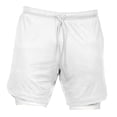 thumbnail image 2 of Pantalones cortos 2 en 1 para correr, color negro, capa base integrada, pantalones cortos con bolsillo m Zulema Shorts deportivos para hombres, 2 of 6