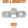 thumbnail image 2 of GHSDFBB 25pcs Stainless Steel Rigid Pipe Strap, 2 Holes Cable U Bracket Clamp Hanger Tube Strap Tension Clips (5mm), 2 of 6