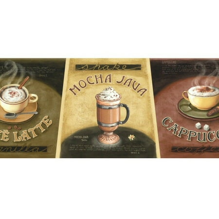 879372 Coffee Cafe Latte Wallpaper Border Walmart com