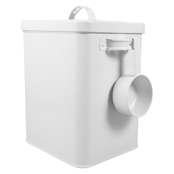 MLINS Metal Storage Canister with Spoon Storage Bucket for Rice Flour 1 Set Airtight Lid Container for Kitchen Household