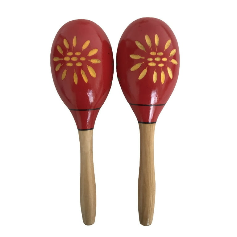 Maracas Hand Percussion Rattles, Wooden Rumba Shaker Musical Instrument for  Kids Adults, Set of 2