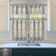thumbnail image 3 of Kitchen Curtains 36 Inch Short - 3 Panel Set, Rod Pocket Window Curtain, Boho Floral Tribal Style, 100% Polyester for Farmhouse, Kitchen, Cafe, Bedroom, Easy Wash, 3 of 6