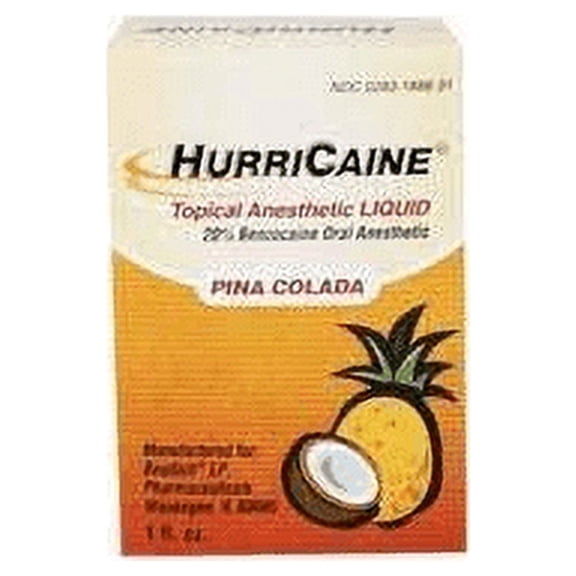 HurriCaine Pina Colada Flavored Oral Topical Anesthetic 20% Gel Jar, 1 oz