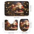 thumbnail image 3 of Santa Claus Reindeer Vintage 4PCS Shower Curtain Sets with Rugs with Non-Slip Bath Mat Toilet Rug，72" X 72", 3 of 8