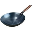 thumbnail image 4 of Nonstick Wok Manual Forging Iron Pan General Wood Handle Cooking Wok Wok Pan 38cm, 4 of 8