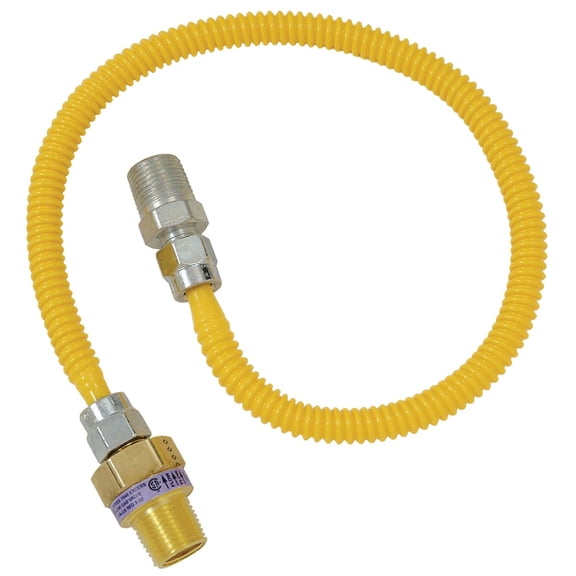 Plumb Shop Brasscraft CSSL44E-48P 1/2-Inch MIP x 3/8-Inch MIP x 48-Inch Gas Connector