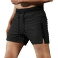 thumbnail image 2 of DDAPJ pyju Men's Running Shorts Gym Athletic Workout Shorts Drawstring Waist Bodybuilding Training Shorts Lightweight 3 Inch Sports Shorts with Zipper Pockets Black XL, 2 of 5