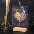 thumbnail image 4 of Peace Love Pride Golden Retriever with Rainbow Sunglasses LGBT LGBTQ+ Acrylic Plaque Sign Ashwood Base Goldens Dog Lover Gifts Idea Home Desk Decor - 01004, 4 of 5