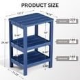 thumbnail image 2 of Hausfame Outdoor Shabby Chic Storage High Density Polyethylene End Table, Blue, 2 of 7