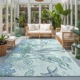thumbnail image 2 of Area Rugs 3'x5', Ocean Coral Carpet Runner Indoor Outdoor Rugs Home Decor Aesthetic, Summer Coastal Sea Starfish Conch Blue Green Non Slip Mats Washable Accent Rug for Living Room Bedroom, 2 of 8
