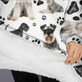 thumbnail image 3 of Oversized Wearable Blanket Hoodie,Schnauzer Dogs with Paw Sherpa Blanket Hoodie with Super Pockets,Super Warm Fuzzy Pullover for Women & Men, 3 of 6