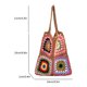thumbnail image 4 of 9131 Bolso Hombro Playa Con Flores Coloridas Bohemias Punto Hueco Ganchillo Hecho A Mano Con Nicho (marrón), 4 of 9