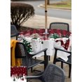 thumbnail image 4 of Outdoor Tablecloth with Umbrella Hole and Zipper, Red Plaid Christmas Square Table Cloth 60x60 Inch Waterproof Tablecloth, Snowman Xmas Tree Winter Snowflake Picnic Table Cover for Patio Camping, 4 of 7