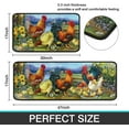 Rooster Kitchen Rug Decor 2 Pieces Set Farmhouse Style Kitchen Mat