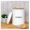 thumbnail image 3 of Tarro de galletas de esmalte blanco, recipiente rústico grande para golosinas, 3 of 8