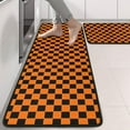 thumbnail image 2 of Kitchen Rugs Sets Of 2,Orange and Black Checkered Pattern Anti Fatigue Kitchen Mat Rugs Non Slip Washable,Decorative Kitchen Floor Mats for Kitchen,Sink,Laundry,17"x47"+17"x47", 2 of 5