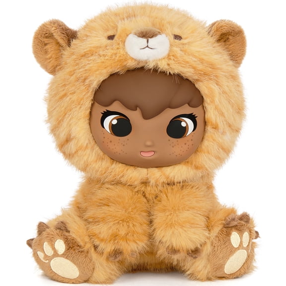 Tezituor Cute Vinyl Doll in Plush Tiger Costume, Adorable Baby Doll with Soft Tiger Outfit