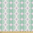 thumbnail image 1 of Retro Upholstery Fabric by the Yard, Geometric Pattern in Vintage Style Symmetric Rounds Thin Lines, Decorative Fabric for DIY and Home Accents, 2 Yards, Seafoam Pale Pink White by Ambesonne, 1 of 4