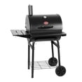 thumbnail image 5 of Char-Griller Wrangler Charcoal Grill, Metal Front and Side Shelf, Black, Compact Barrel Grill, 5 of 15