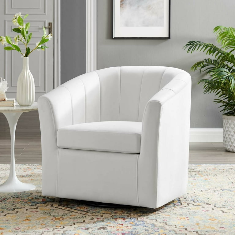 Ziaa Performance Velvet Swivel Barrel Chair Level of Assembly