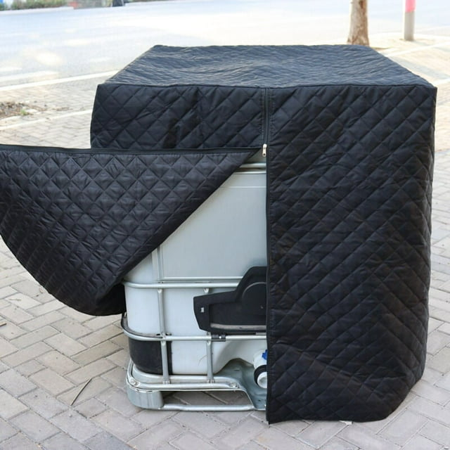 IBC Tank Cover, IBC, Thermal Insulation, Rain Cover, IBC Protection, Frost Protection, 120 x 100 x 116 cm (Black)