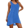 thumbnail image 2 of TAGOLD Womens Sleeveless V Neck Dress Solid Color Deep V Beach Cover Up Swim Dress, 2 of 3