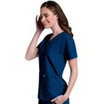 thumbnail image 1 of Landau Essentials Haut d'Uniforme à Boutons-Pression pour Femme, Coupe Classique Décontractée, Col en V, 4 Poches, 1 of 6