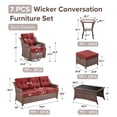 thumbnail image 5 of Bellefurn Outdoor Patio Furniture Set with 6 inch Thick Cushion and Swivel Rocker Chairs,Wicker Sofa,Coffee Table and Ottomans,7Pcs Outdoor Conversation Set for Porch,Deck,Yard, 5 of 13
