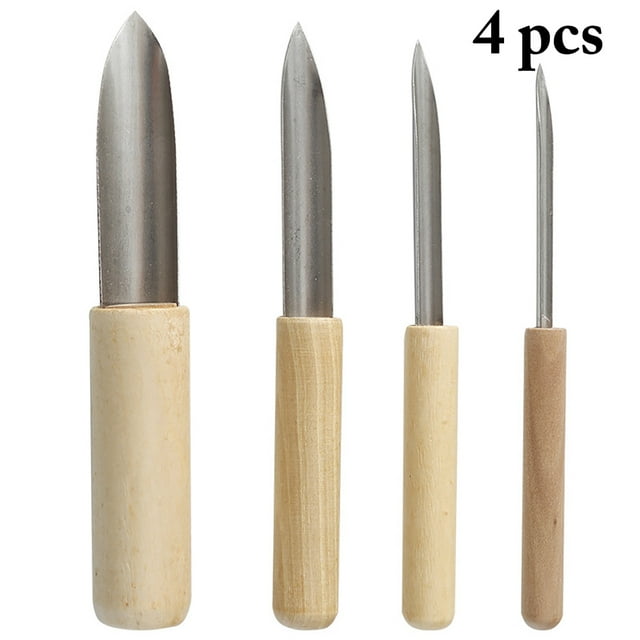 Coofit 4 Pcs Coupe-Trou en Argile Outil de Poterie Créatif Semi-Rond Outil à Main