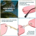 thumbnail image 4 of Retro Small Narrow Rimless Sunglasses Clear Eyewear Vintage Rectangle Sunglasses for Women Men, 4 of 6