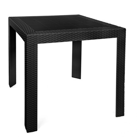 Outdoor Bistro Table - Modern Weave Patio Table - Small Dining Table for Balcony Deck
