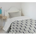 thumbnail image 4 of Ambesonne Geometric Quilted Bedspread Set 2 Pcs, Vintage Tree Nature Art, Twin Size, Dark Blue and Cream, 4 of 6