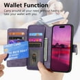 thumbnail image 6 of ELEHOLD for Samsung Galaxy S22 Ultra Zipper Wallet Case,Magnetic Detachable RFID Flip Card Slots Stand Function Shockproof Full Protective Leather Case for Samsung Galaxy S22 Ultra,Purple, 6 of 8