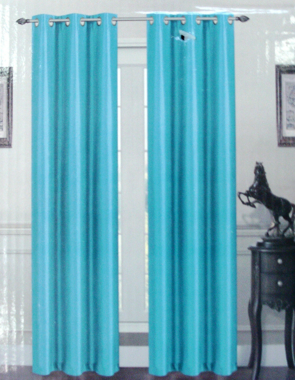 SOLID BLACKOUT WINDOW CURTAINS DRAPE TREATMENT WITH VALANCE HEAVY THICK K42 