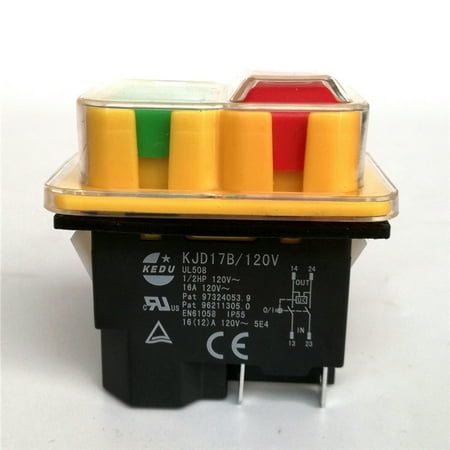 Pulsanti Elettromagnetici Impermeabili KEDU KJD17 250VAC 16A (4 O 5 Pin) - Nuovi