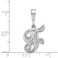 thumbnail image 3 of FJC Finejewelers 14k White Gold Solid Polished Filigree Initial F Charm, 3 of 6