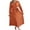 Orange, variant on Womens Fall Long Sleeve Casual Dresses Wrap V Neck Polka Dots Pleated A Line Flowy Midi Dress with Belt,Red,S
