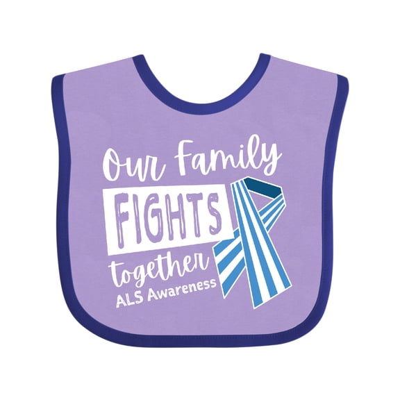 Inktastic Our Family Fights Together ALS Awareness Boys or Girls Baby Bib