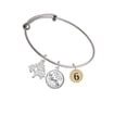 thumbnail image 2 of Delight Jewelry Goldtone Disc 1/2'' Number - 6 - Silvertone Let Things Go Tree Charm Bangle Bracelet, 2 of 4