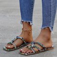 thumbnail image 5 of Sandalias Mujer Zapatillas planas con estampado de punta abierta Cómodos zapatos romanos de playa Flip Flop Wmkox8yii  hj789, 5 of 5