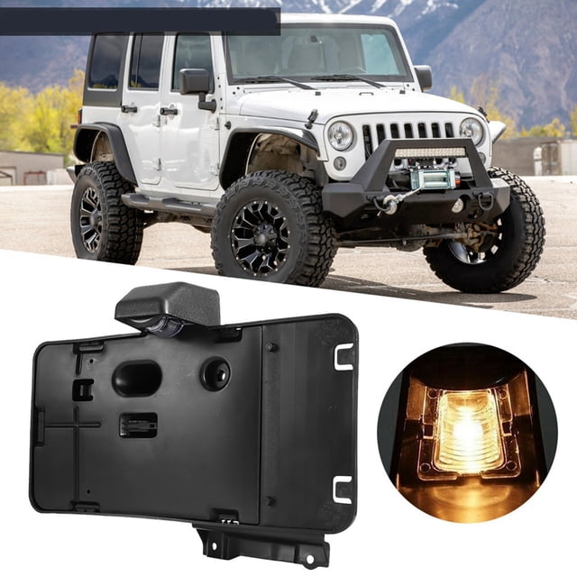 Support de Plaque d'Immatriculation, 68064720A Support de Plaque d'Immatriculation, Compatible avec Wrangler JK 2007-2016 Pcs de Voiture