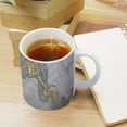 thumbnail image 5 of 11 Oz Grey and Gold Marble Printed Ceramic Coffee Mug - Gift for Birthdays and Holidays, 5 of 8