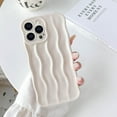 thumbnail image 2 of Compatible with iPhone 14 Pro Max Phone Case Girls Cute Water Ripple Pattern Wavy Bezel Shock Absorbing Anti-Fall Slim TPU Phone Case for Women - White, 2 of 9